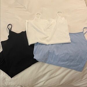Comfort Chic Camisole Set - Black, White, and Blue